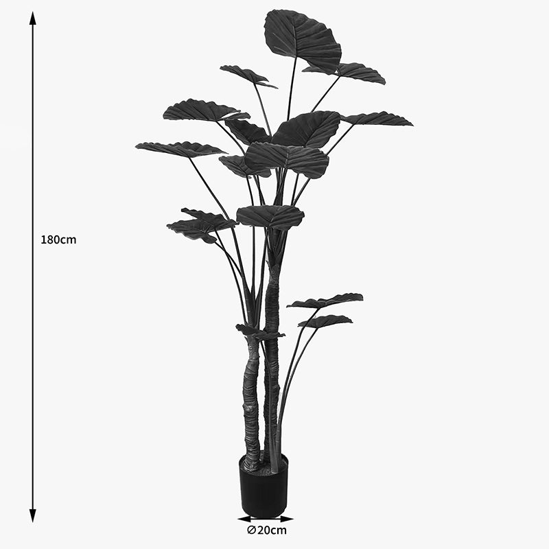 Декоративно растение в саксия taro plant зелено d90x180см