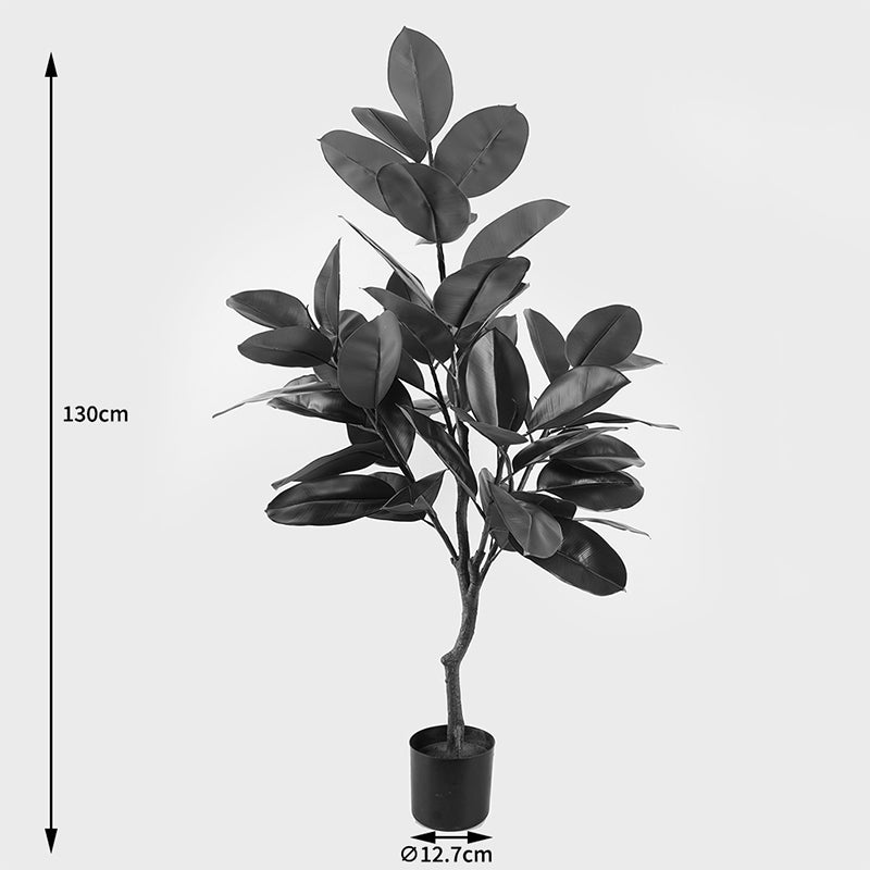 Декоративно растение в саксия ficus lyrata зелено d70x130см