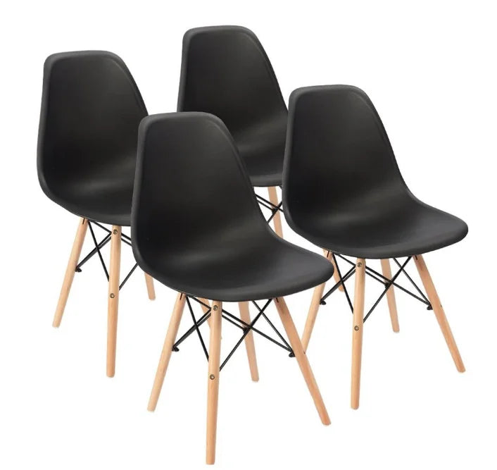 Комплект стол Иви полипропилен черен-4 броя