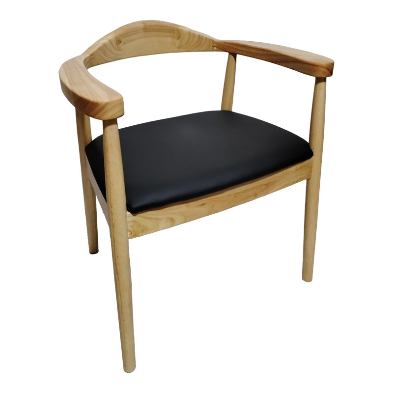 Фотьойл joube естествен цвят каучуково дърво и черна pu възглавница 59x48x73cm