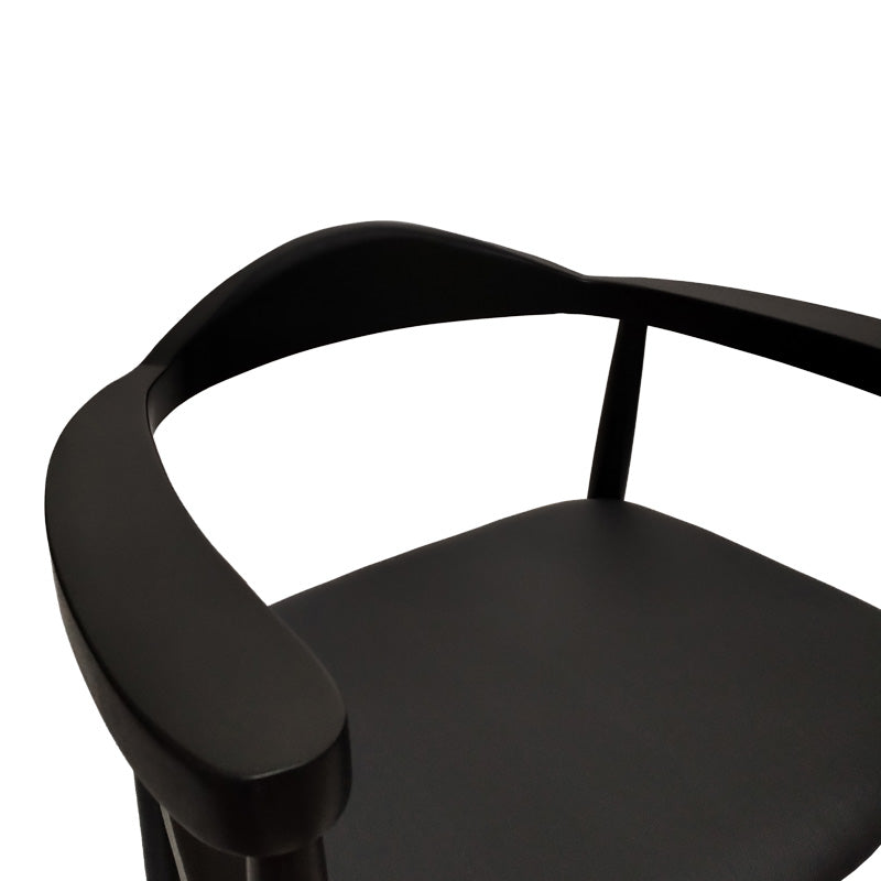 Фотьойл joube черен цвят каучуково дърво и черна pu възглавница 59x48x73cm