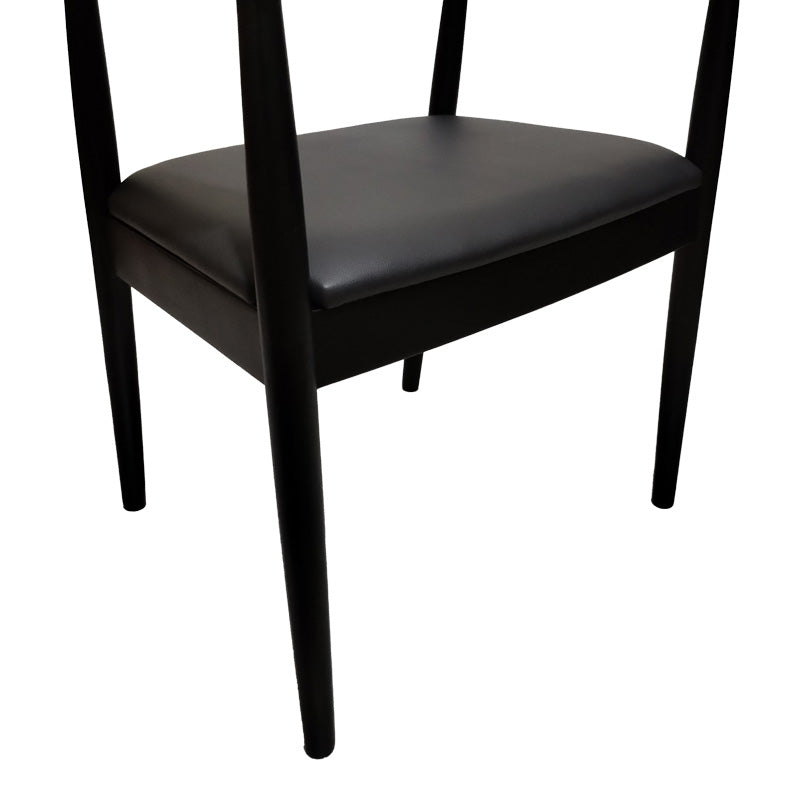 Фотьойл joube черен цвят каучуково дърво и черна pu възглавница 59x48x73cm