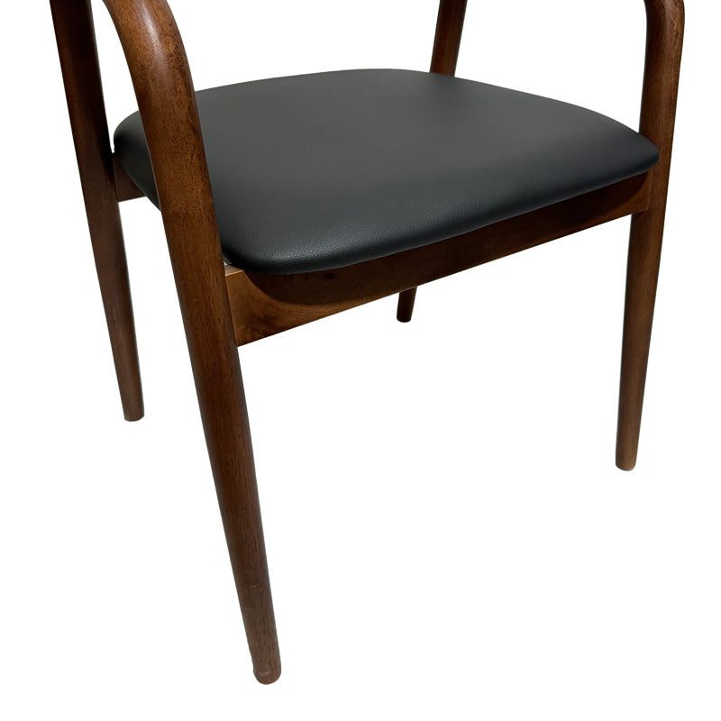 Hogie фотьойл каучуково дърво орех-черен pu възглавница 61x60x76cm