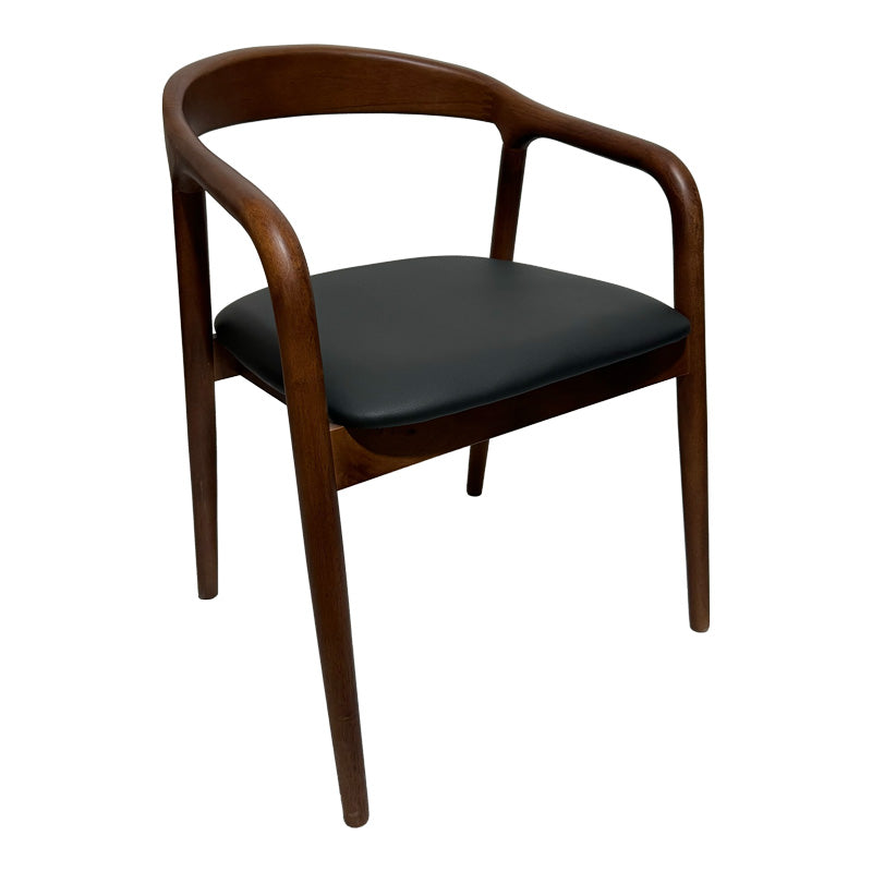 Hogie фотьойл каучуково дърво орех-черен pu възглавница 61x60x76cm