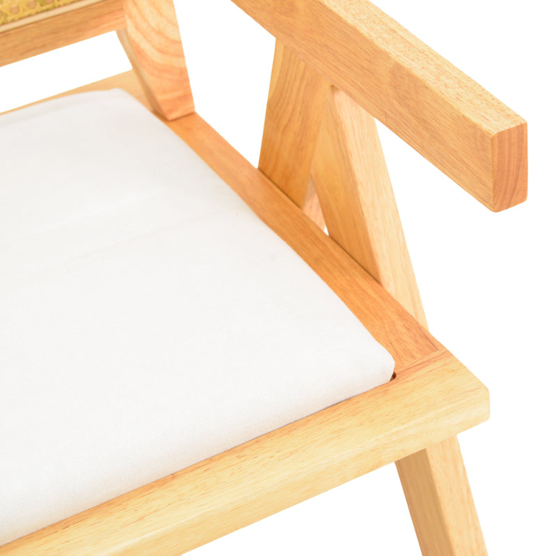 Фотьойл winslow d, каучуково дърво, в естествен бял нюанс, плат 51x54x80см