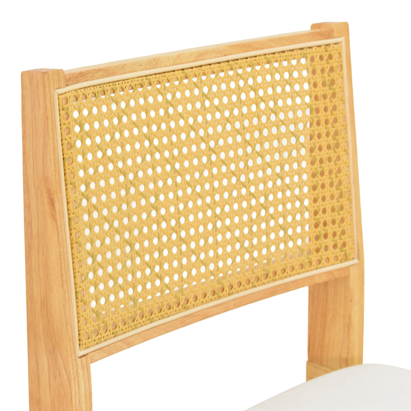 Стол winslow d, каучуково дърво, в естествен нюанс - бял, плат 46x58x80см