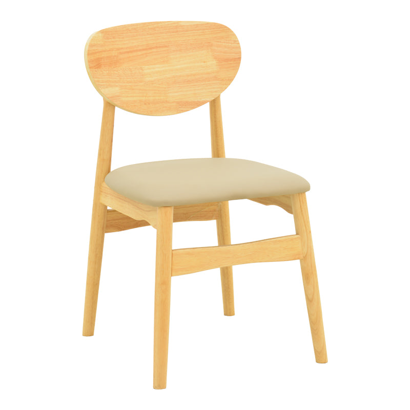 Cardith chair rubberwood-plywood in natural shade-pu beige 48x51x78cm