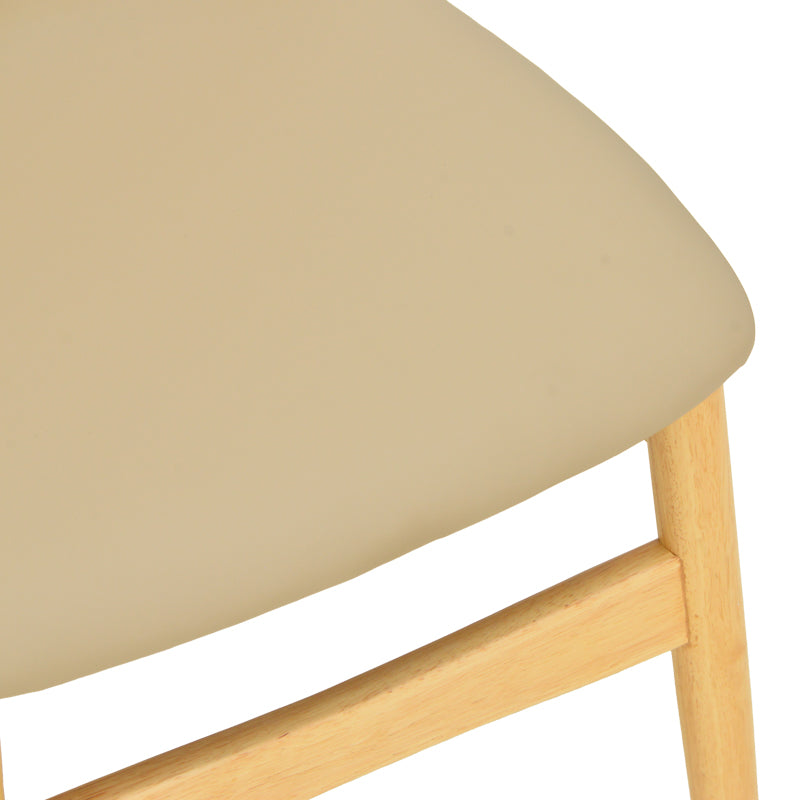 Cardith chair rubberwood-plywood in natural shade-pu beige 48x51x78cm