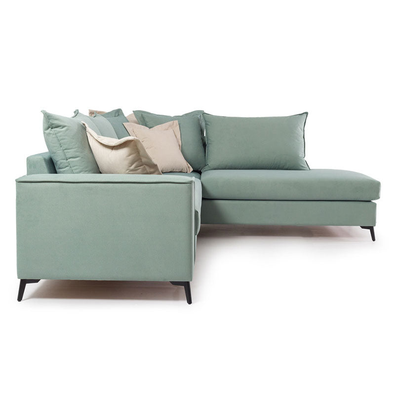 Ъглов диван Boston ляв ъгъл дамаска ciel-крем 290x235x95см