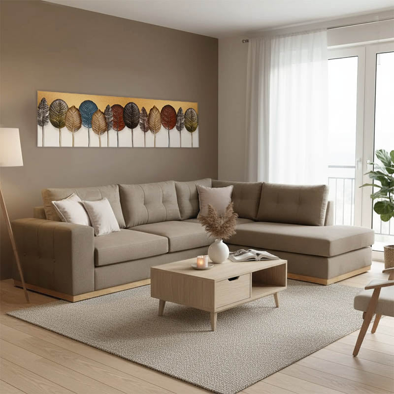 Ъглов диван Boston ляв ъгъл дамаска мока-крем 280x225x90см