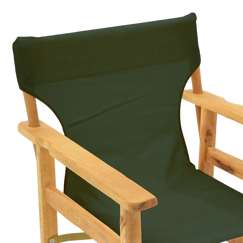 Режисьорски стол Kompa d, букова дървесина масив, натурален - Nexus тъмнозелена дамаска