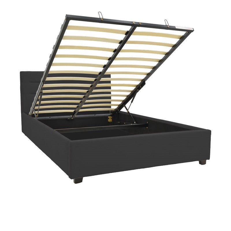 Кадифено легло molito в черен нюанс с място за съхранение 120x200 см