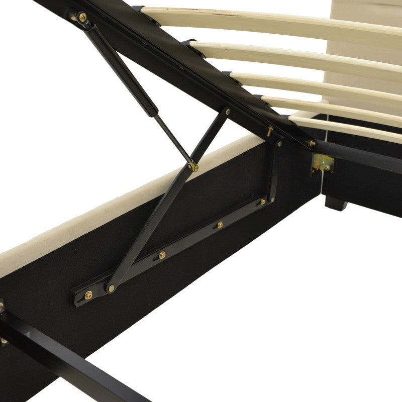 Кадифено легло molito в цвят екрю с място за съхранение 120x200 см