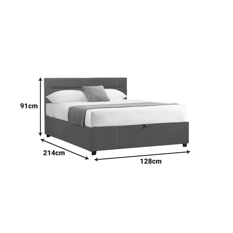 Легло Molito от дамаска в тъмно сив цвят с място за съхранение 120x200см