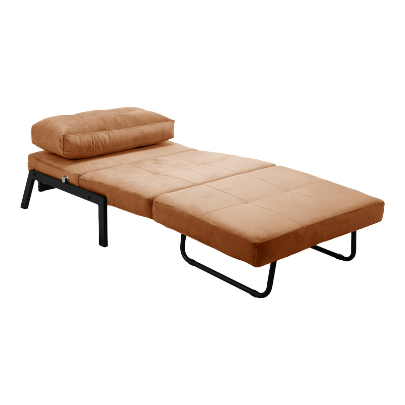 Кресло-легло Fancy velvet в нюанс на гнила ябълка и черен метален крак 95x98x70см