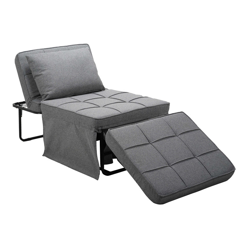 Табуретка-легло Grejio плат в сив нюанс и черен метален крак 70x70x45см