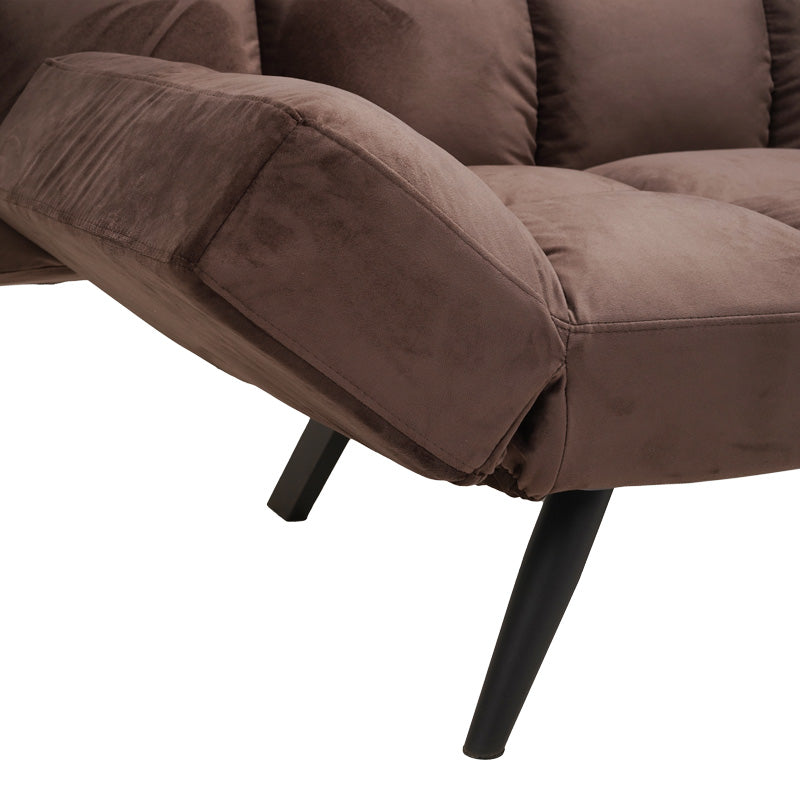 Диван - легло 3-местен Freddo кадифе кафяв 181x81x86см