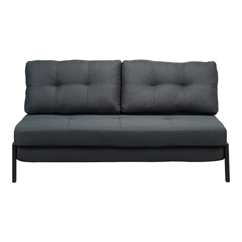 2-местен разтегателен диван Fancy с плат в тъмносив цвят и черни крака 150x92x77см