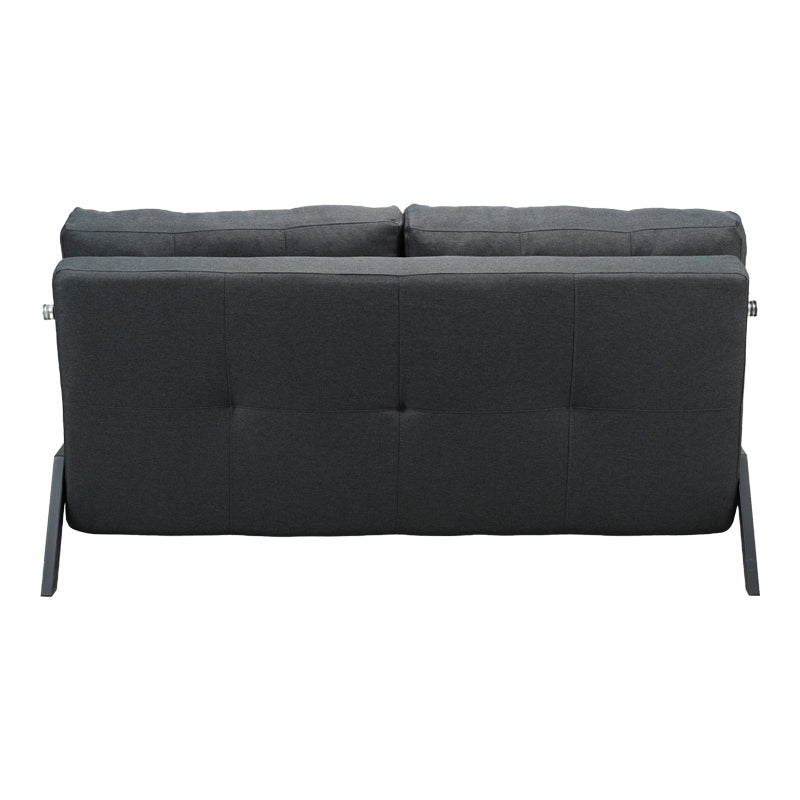 2-местен разтегателен диван Fancy с плат в тъмносив цвят и черни крака 150x92x77см