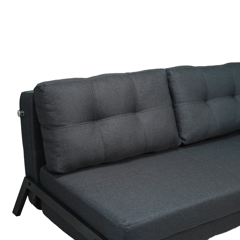 2-местен разтегателен диван Fancy с плат в тъмносив цвят и черни крака 150x92x77см