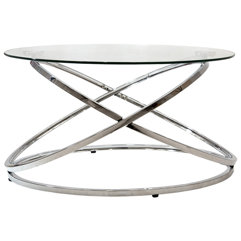 Маса Sabin метал-стъкло 8мм D80x43см