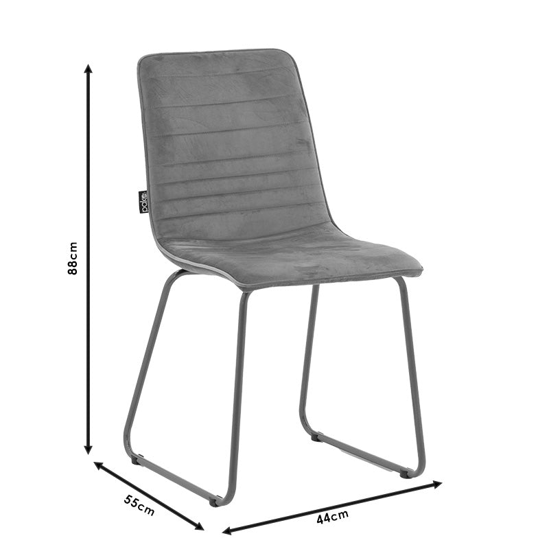 Стол Amalia метален златен с кадифе сиво