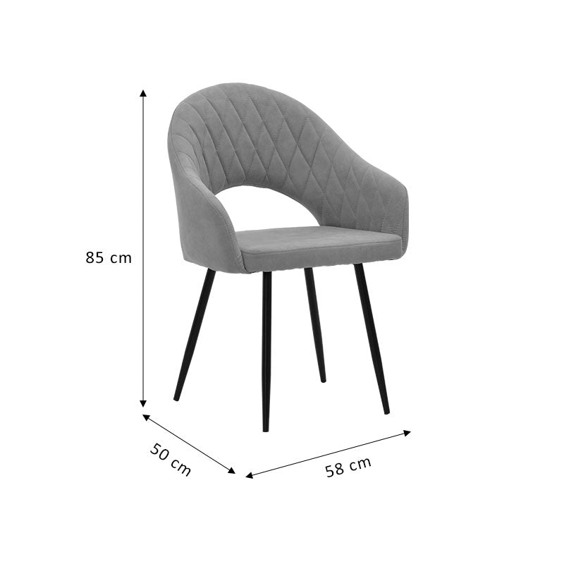 Фотьойл Macie плат антично сиво-черно 58x50x85см