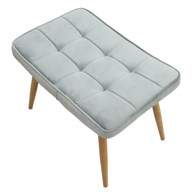 Maddison Фотьойл с поставка за крака-възглавница кадифе сиво-естествено 68x72x98см