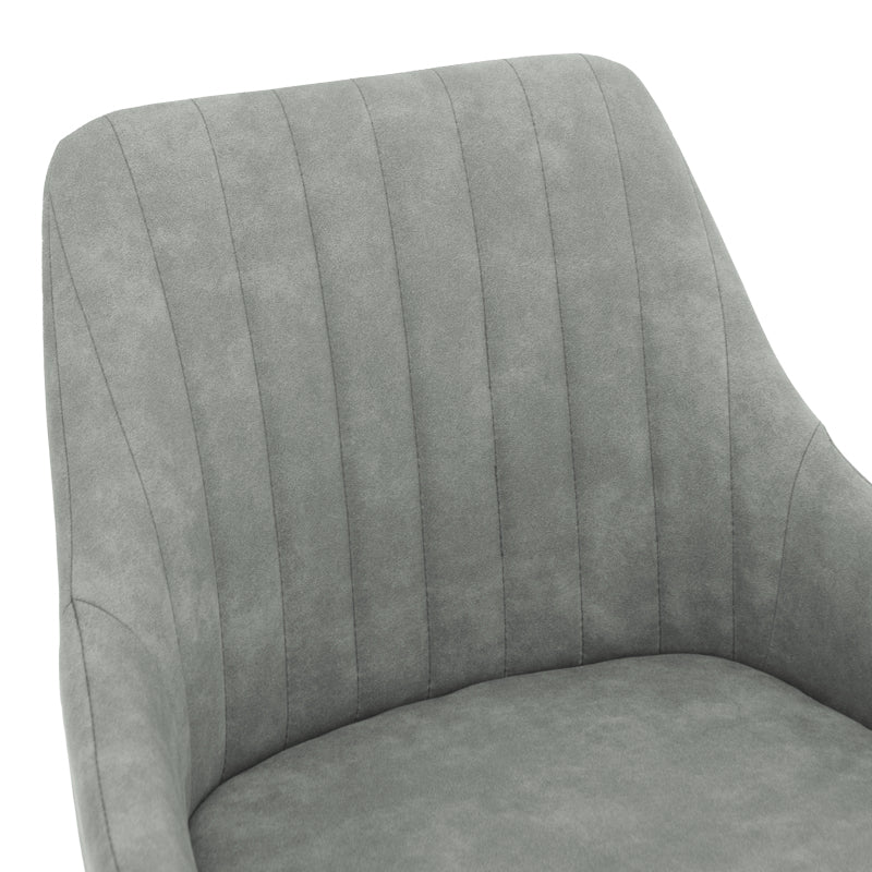 Бар стол Cody метални черни крака - дамаска антик светло сив цвят