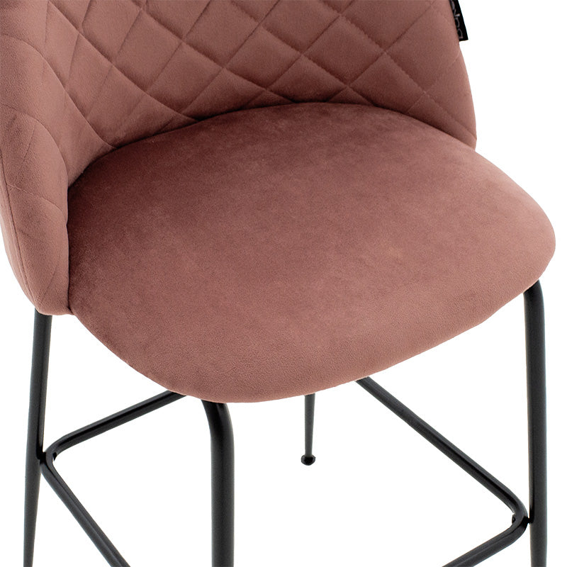 Бар стол Kudos метални черни крака-кадифе гнила ябълка 94см