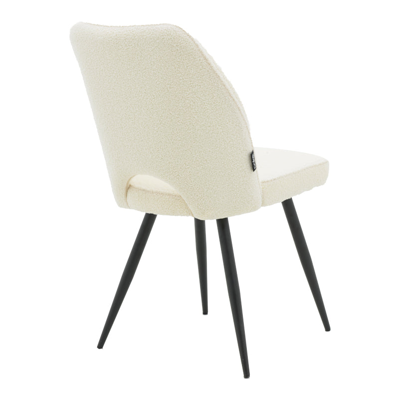 Стол Renish букле бяло-металик черен крак 61x47x91.5cm