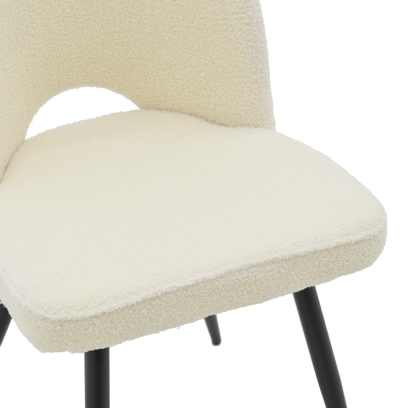 Стол Renish букле бяло-металик черен крак 61x47x91.5cm