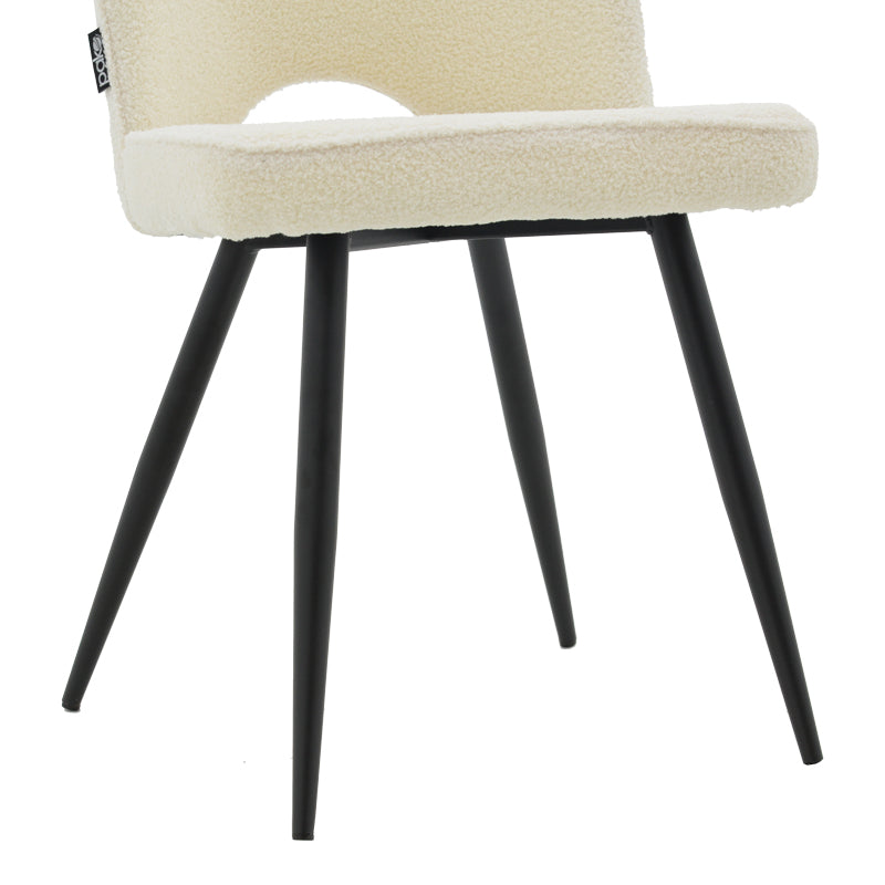 Стол Renish букле бяло-металик черен крак 61x47x91.5cm