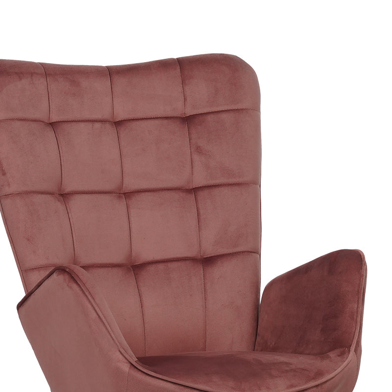 Фотьойл с табуретка Dorita кадифе гнила ябълка крак черен метал 68.5x76x103см