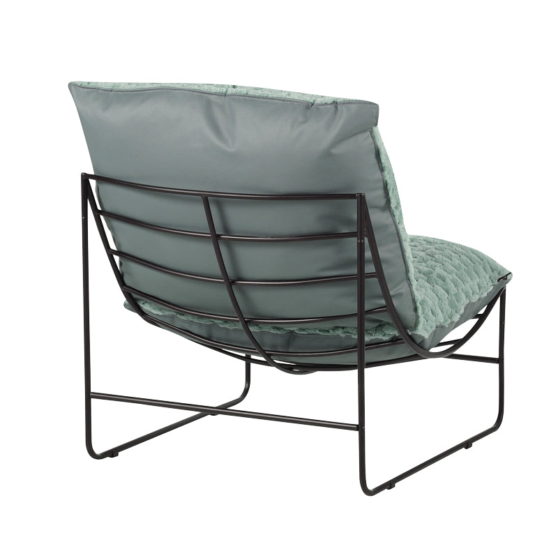 Фотьойл Chopie светло зелен дамаска-черен крак 77x90x83см