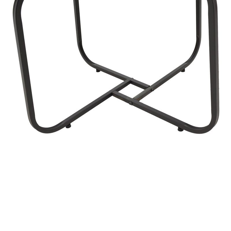 Комплект маси за кафе 2бр. Crismory МДФ в бял мраморен нюанс и черни метални крака