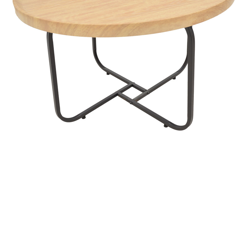 Холна маса Crismory от 2 части МДФ в естествен нюанс и черни метални крака