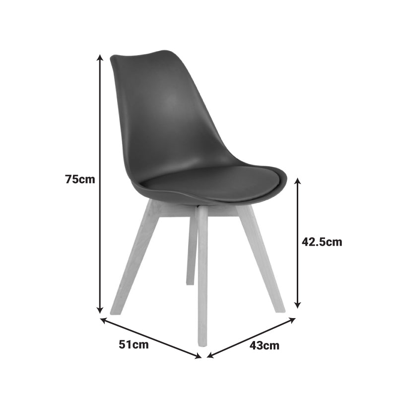 Стол Gaston цвят кафяв - естествен крак 43x51x75см