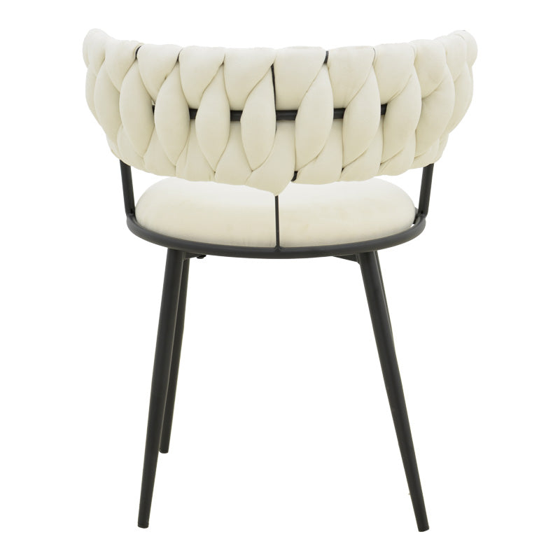 Кресло Аlkia в цвят екрю - черен метален крак 57x58,5x72см