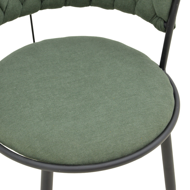 Кресло Аlkia в нюанс каки - черен метален крак 57x58,5x72см