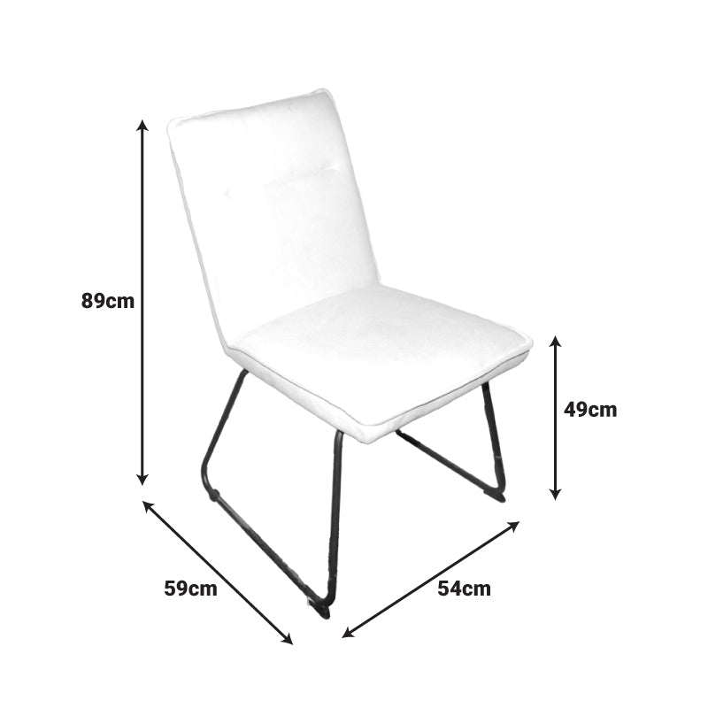 Стол Еssential бежов плат-черен метален крак 54x59x89см