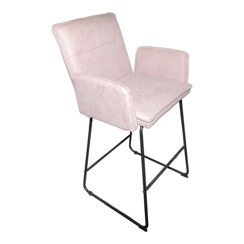 Бар стол Essential гнила ябълка плат-черен метален крак 57x64.5x107см