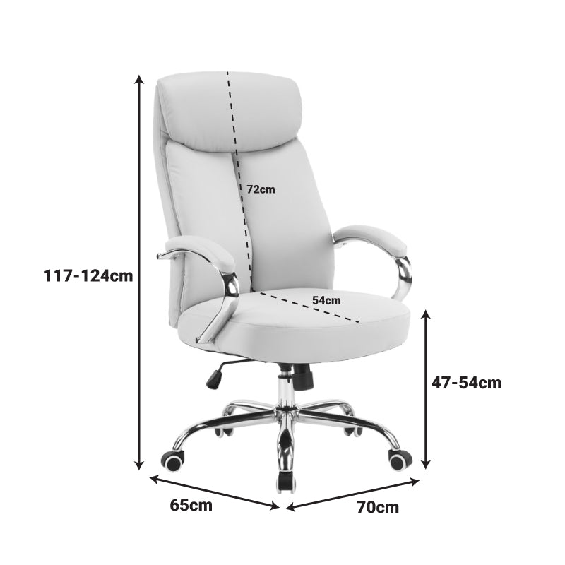 Мениджърски офис стол venza черен pu 70x65x117-124см