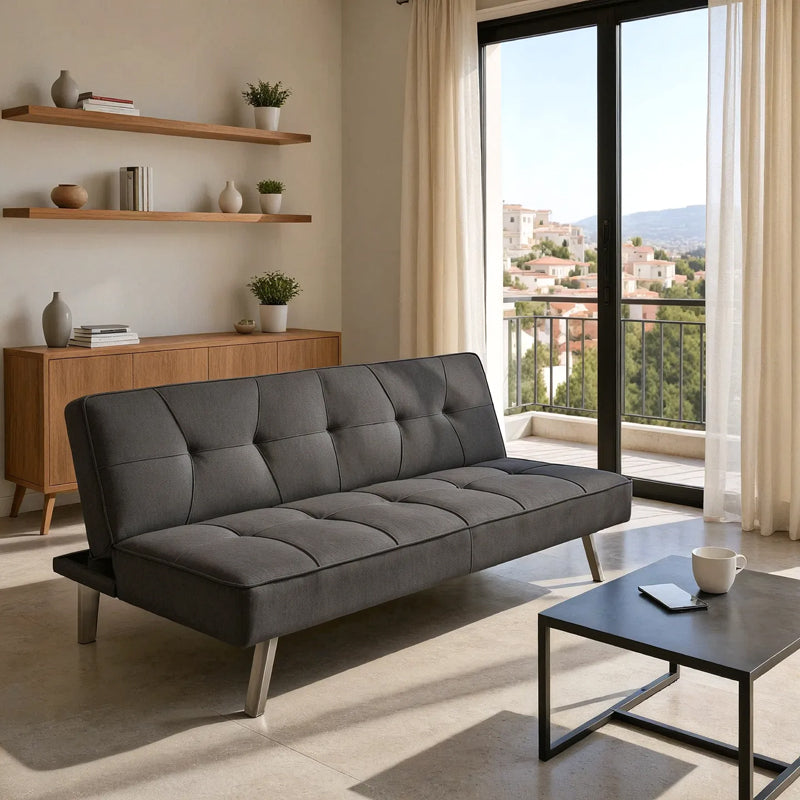 3 местен Диван Travis с дамаска в тъмно сив цвят 175x83x74см