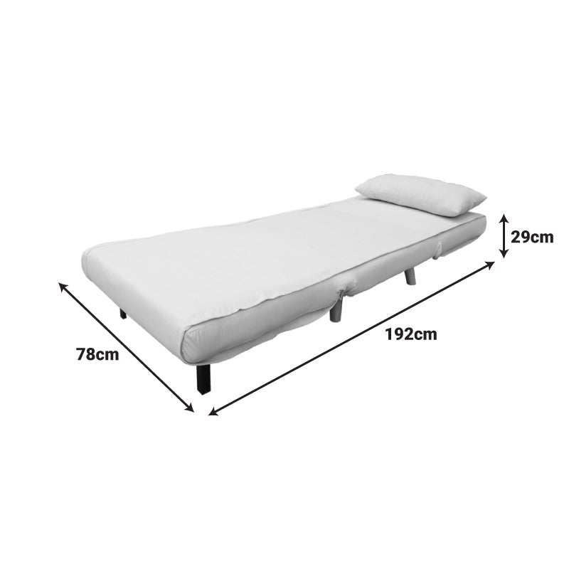 Фотьойл-легло Josuane бежов плат и крак от естествено дърво, 77x80x81см