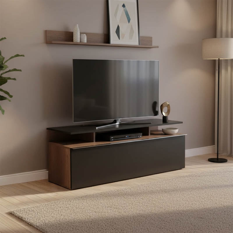 ТВ шкаф Temano в нюанс черен гланц-орех 117x40x48см