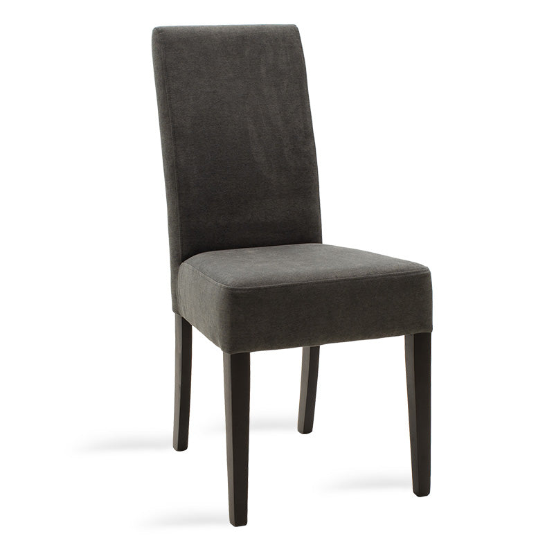 Дървен стол Ditta с тъмно сива дамаска - дървени крака венге