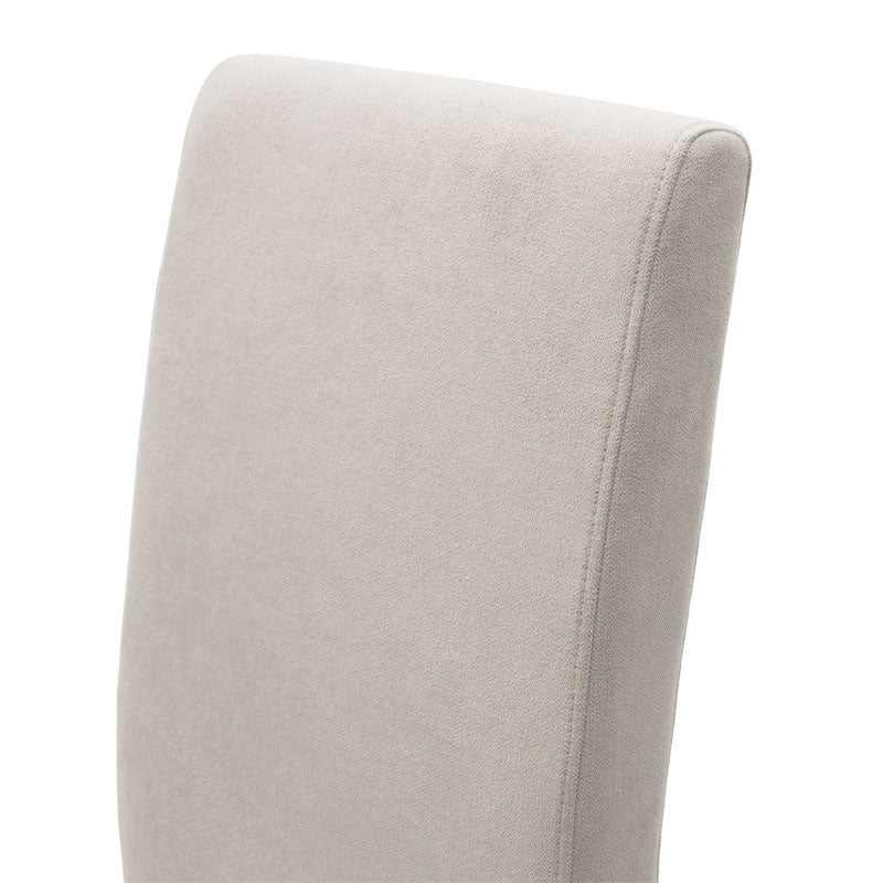 Стол Ditta със сива дамаска - дървени крака орех