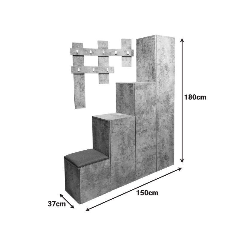 Мебели за входно антре Nenich в нюанс цвят 150x37x180см