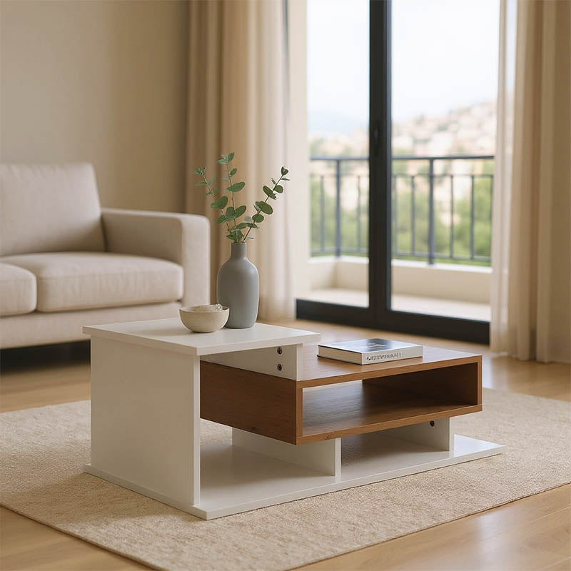 Холна маса Nuvele в бял нюанс-сонома 90x50x35см